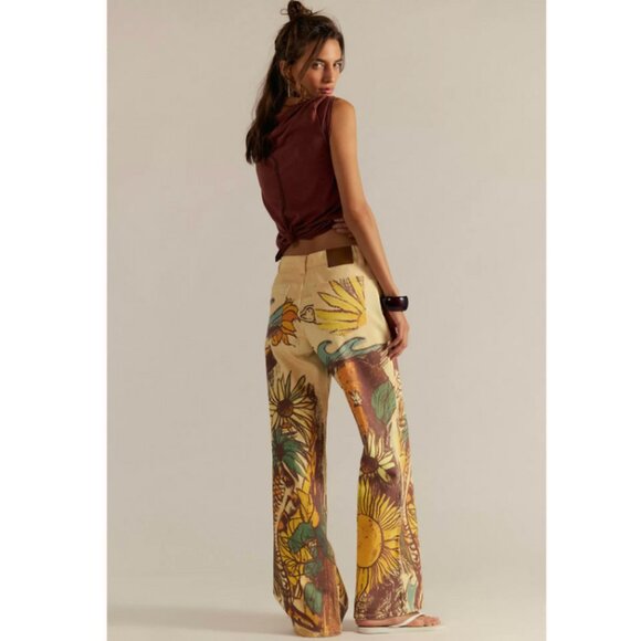 Free People We The Free Tinsley Baggy Jeans Beach Scene - Picture 8 of 14